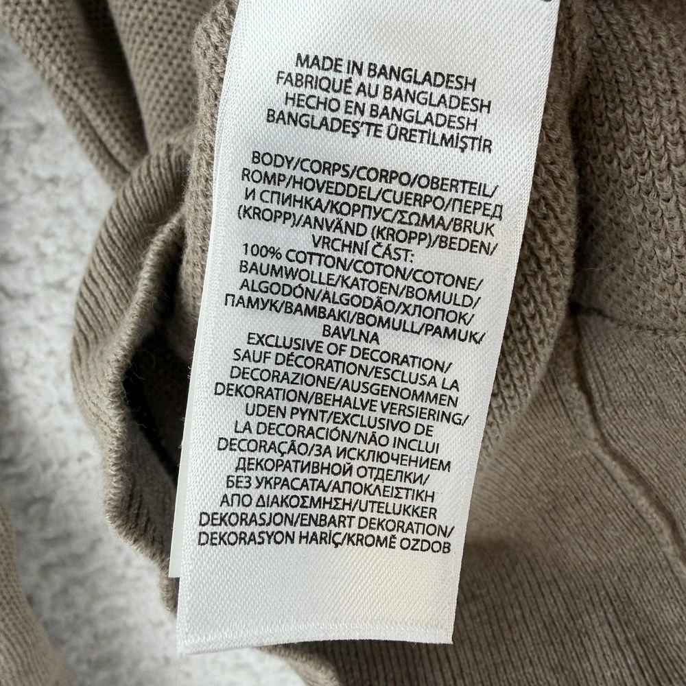 Polo Ralph Lauren Sweater Mens Large‎ Beige Cotton Crewneck Knit Pullover Logo